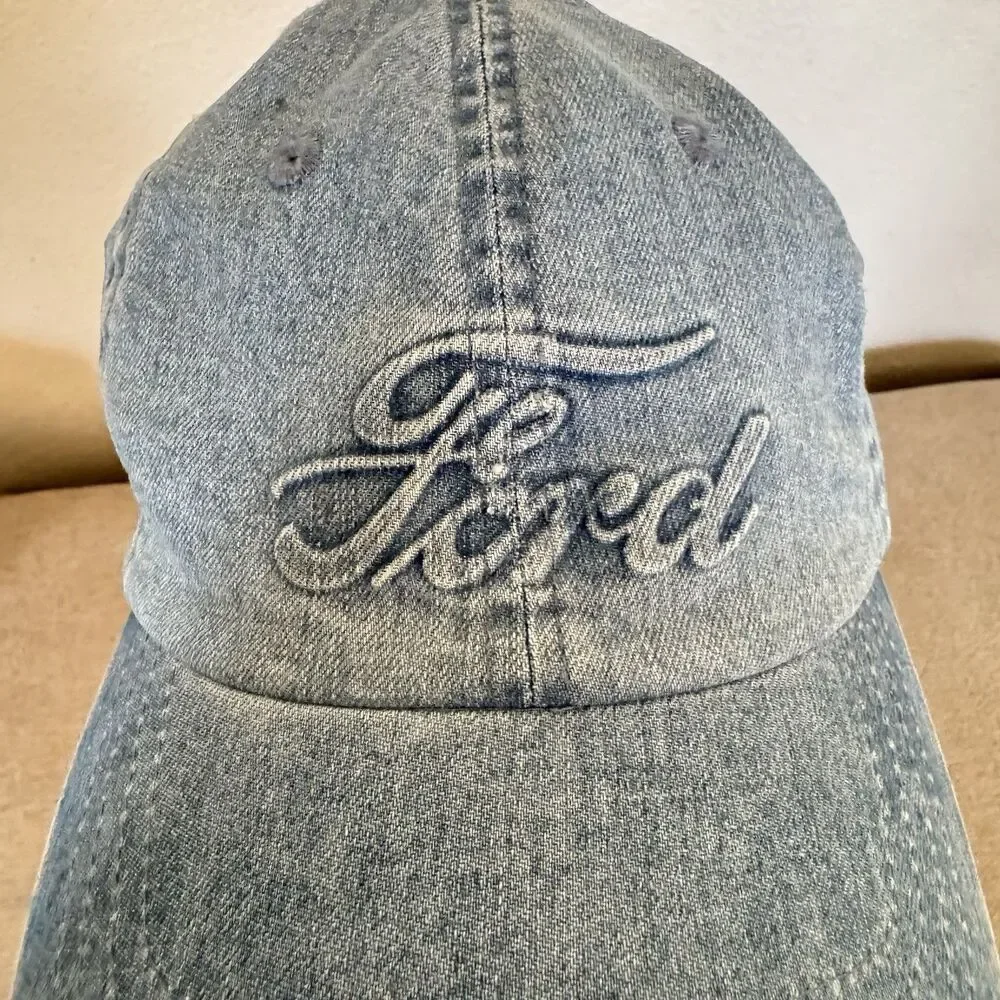 American Eagle FORD Hat Denim Embossed Baseball Cap Collectible Americana OSFM